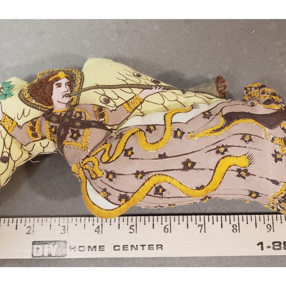 Vintage Lot Set Of 10 Cut And Sew Handpainted Embellished Soft Sculpture Angels - Picture 16 of 16